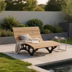 HOME DELUXE wave houten ligstoel TAIGA - 150 cm