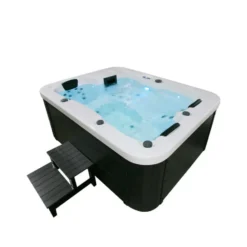 HOME DELUXE WHITE MARBLE buitenwhirlpool met opstap en thermische afdekking