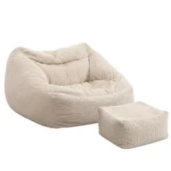 HOME DELUXE zitzak COSY beige inclusief krukje