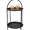 Home & Styling Bijzettafel 2 laags - zwart - metaal - 40 x 66 cm