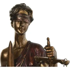 Home & Styling decoratie beeld Justitia - hars - koper - 34 cm