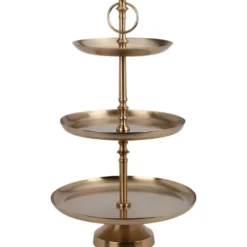Home & Styling Etagere 3-laags - goud - RVS - H50 cm