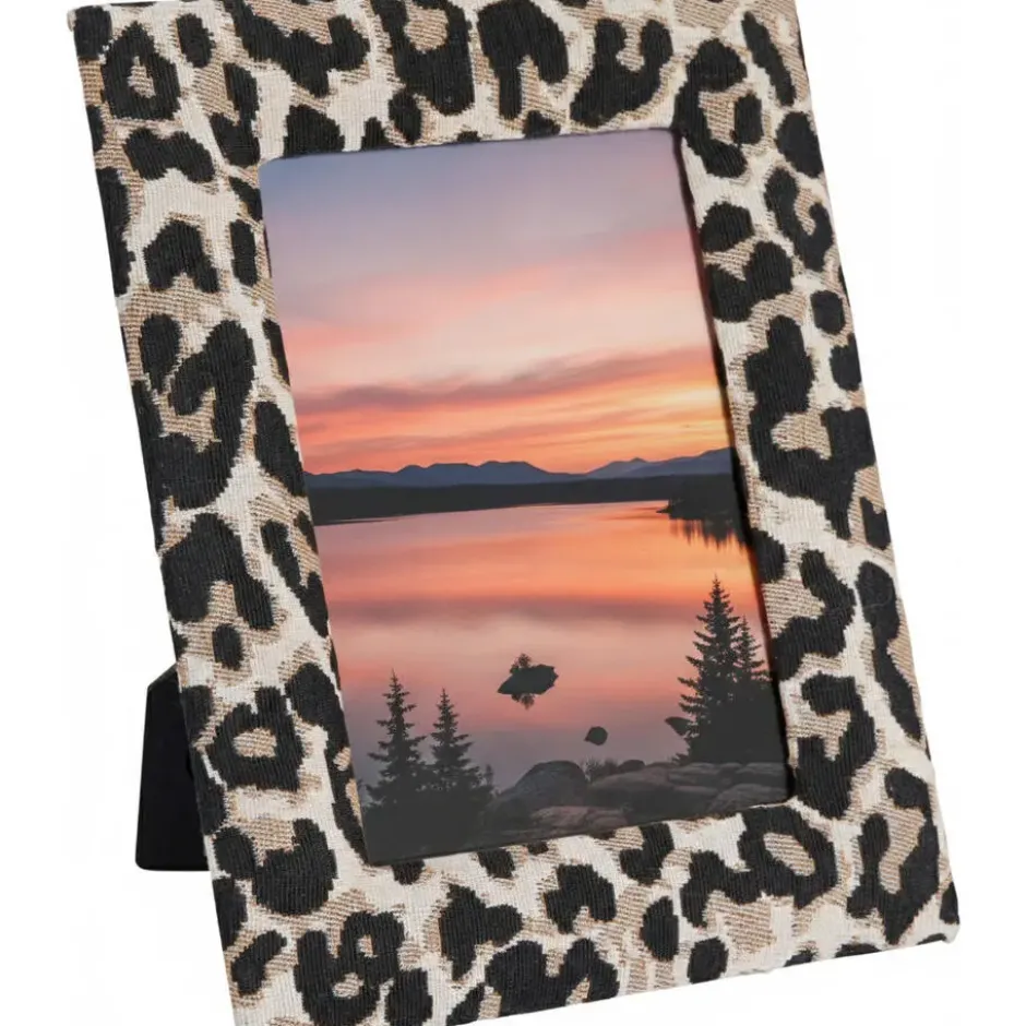 Home & Styling Fotolijst luipaardprint - stof - foto 13 x 18 cm