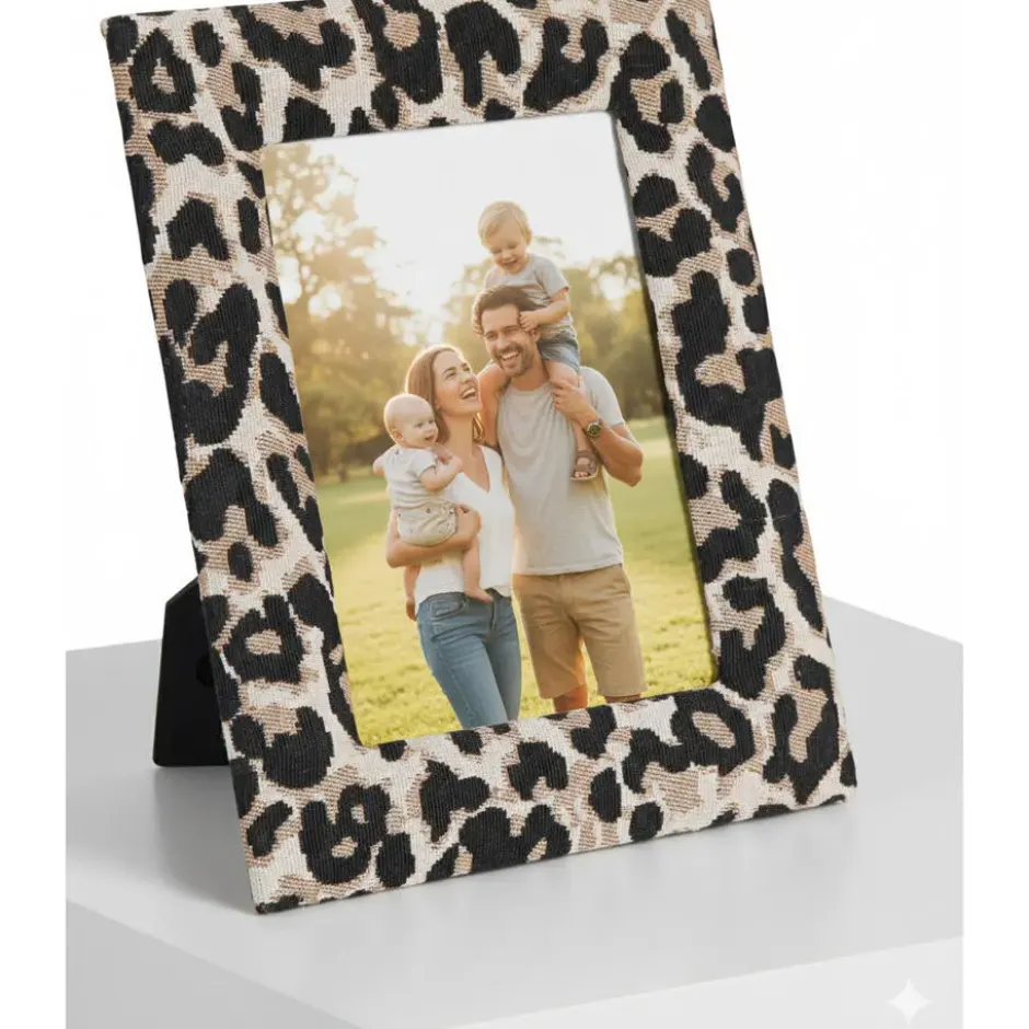 Home & Styling Fotolijst luipaardprint - stof - foto 10 x 15 cm