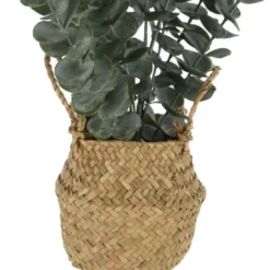 Home & Styling Kunstplant Eucalyptus - met Rieten Mand - 50 cm