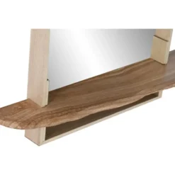 Home & Styling Spiegel met plank - rechthoek - MDF - bruin - 60cm