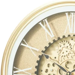 Home & Styling Wandklok/muur klok Lausanne - Dia 50 cm - goud