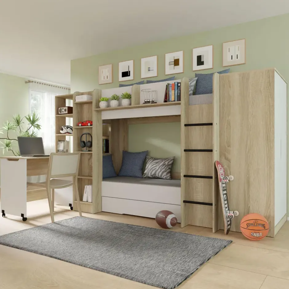 Hoogslaper FUJI sonoma eik / mat wit