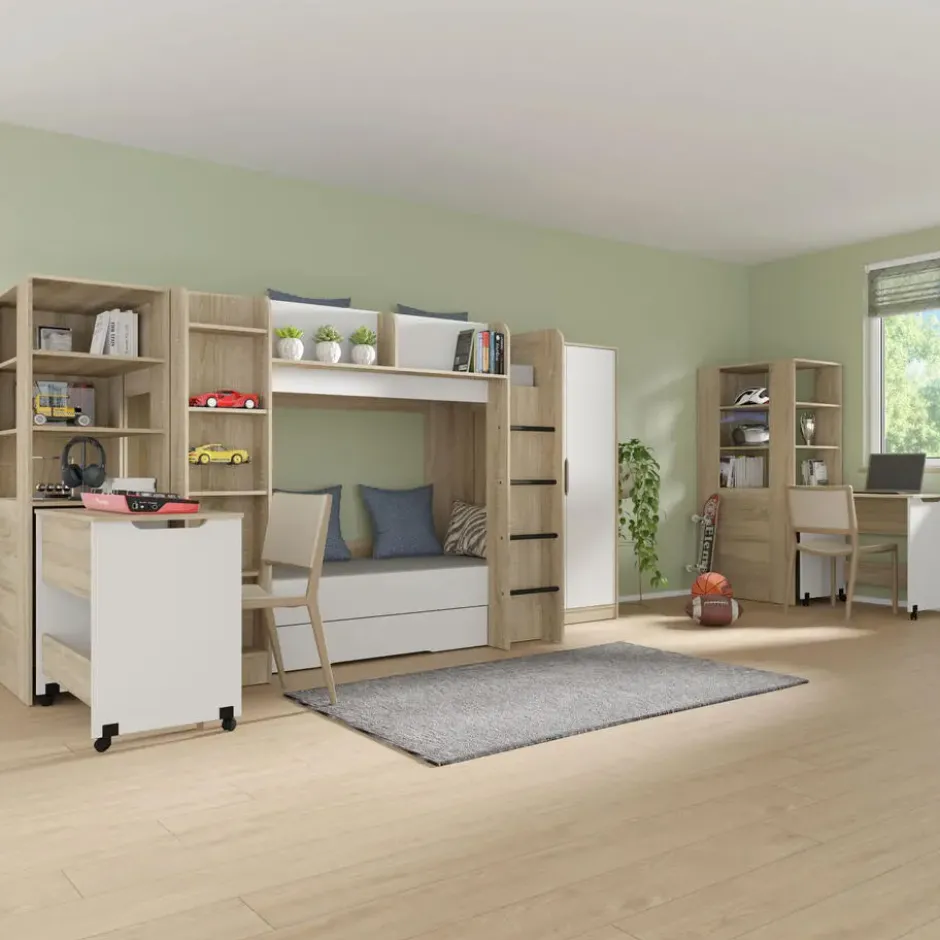 Hoogslaper FUJI sonoma eik / mat wit