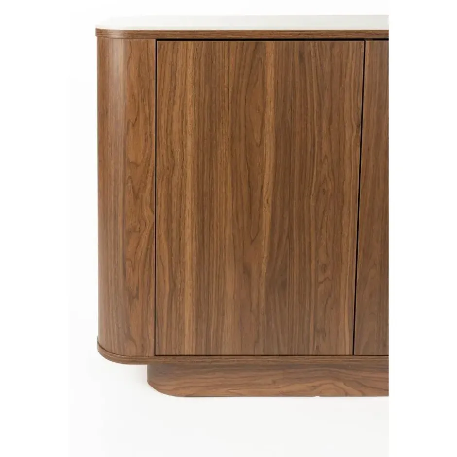 Housecraft Almira Dressoir Hoog 180 cm Hout/ Marmerlook Walnootkleur - Bruin