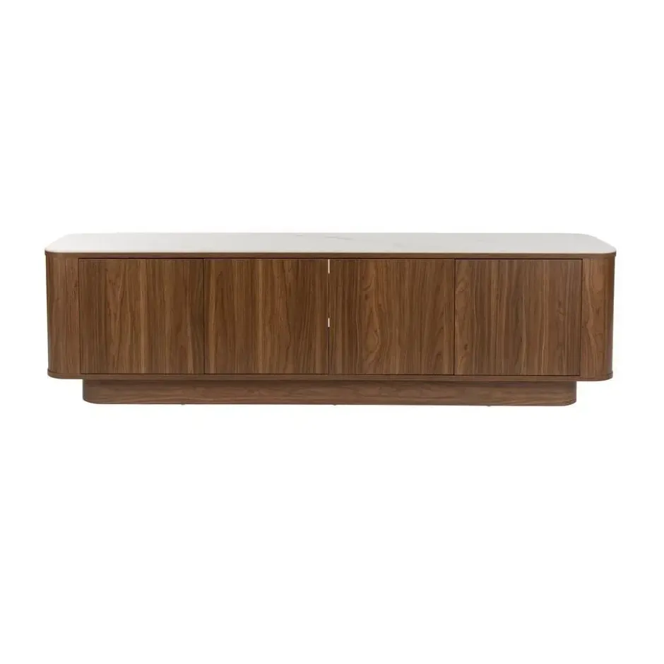 Housecraft Almira Dressoir Hoog 180 cm Hout/ Marmerlook Walnootkleur - Bruin