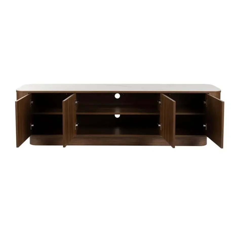 Housecraft Almira Dressoir Hoog 180 cm Hout/ Marmerlook Walnootkleur - Bruin