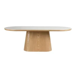 Housecraft Almira Eettafel Ovaal 200 cm Hout Wit/ Bruin