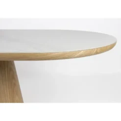 Housecraft Almira Eettafel Ovaal 200 cm Hout Wit/ Bruin
