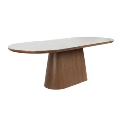 Housecraft Almira Eettafel Ovaal 180 cm Hout Wit/ Bruin donker