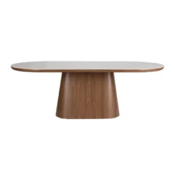 Housecraft Almira Eettafel Ovaal 180 cm Hout Wit/ Bruin donker
