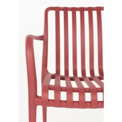 Housecraft Amae Tuinstoel Armleuning Kunststof Rood - Set van 4