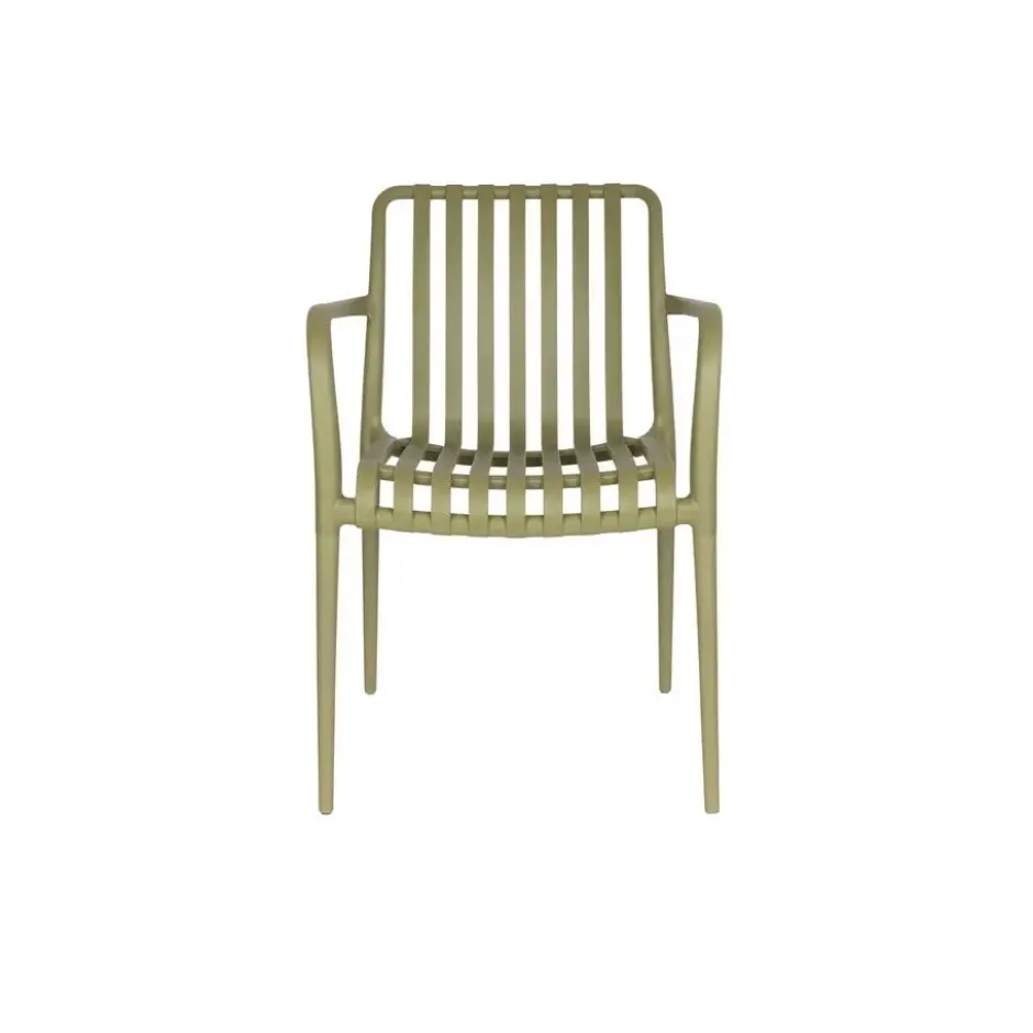 Housecraft Amae Tuinstoel Armleuning Kunststof Groen - Set van 4