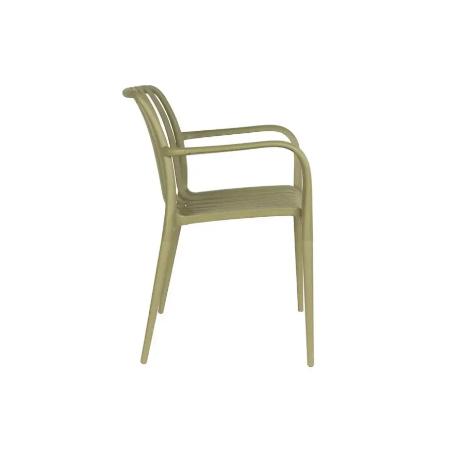 Housecraft Amae Tuinstoel Armleuning Kunststof Groen - Set van 4