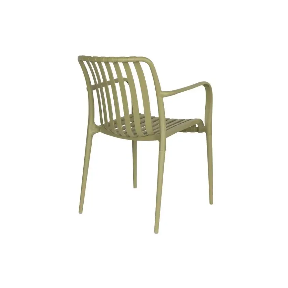 Housecraft Amae Tuinstoel Armleuning Kunststof Groen - Set van 4