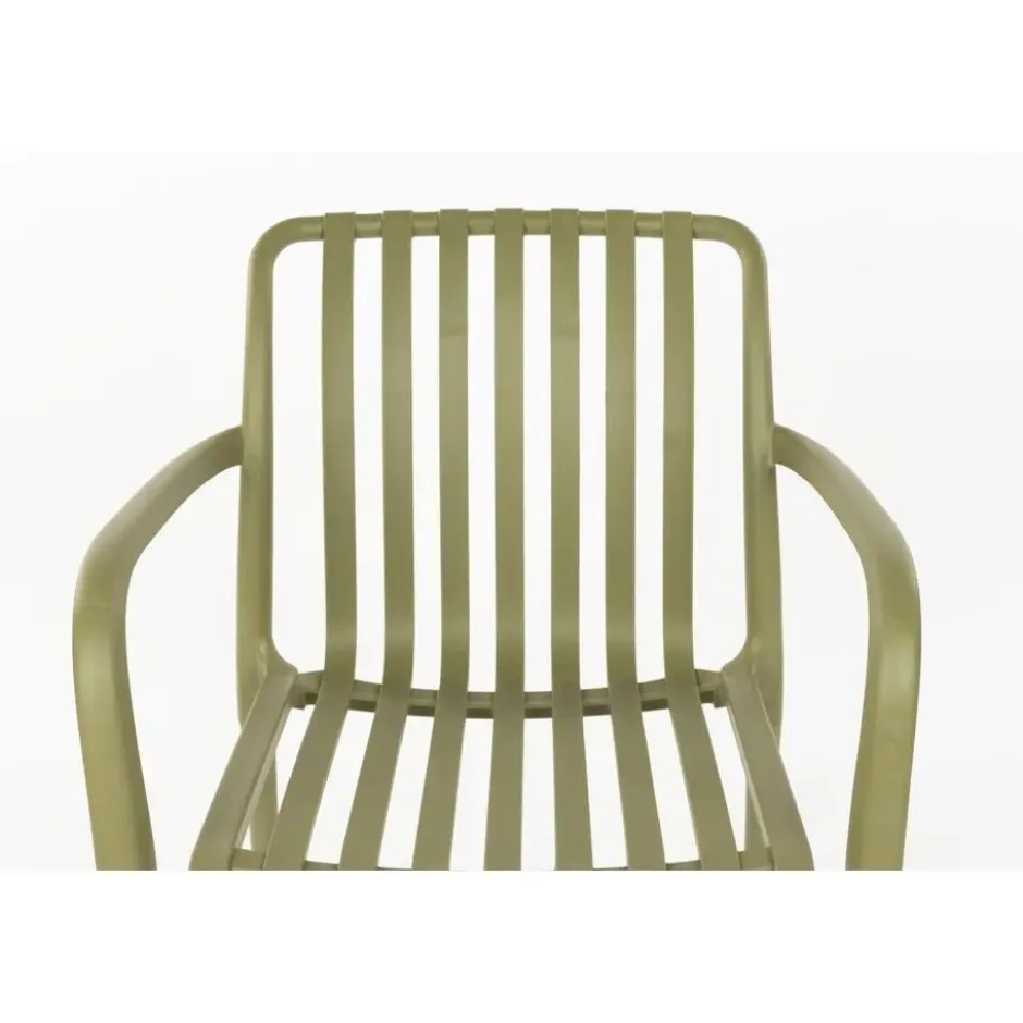 Housecraft Amae Tuinstoel Armleuning Kunststof Groen - Set van 4