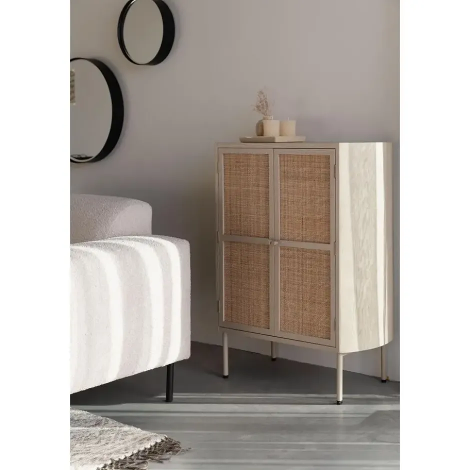Housecraft Amaya Kast Laag 2 deurs Rotan - Beige