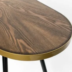 Housecraft Denise Consoletafel/ Wandtafel 121x41 cm Hout Bruin/ Goud