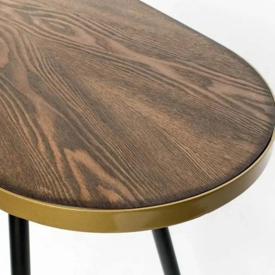 Housecraft Denise Consoletafel/ Wandtafel 121x41 cm Hout Bruin/ Goud