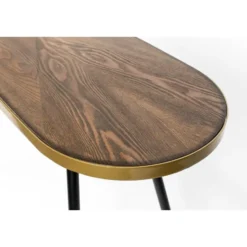 Housecraft Denise Consoletafel/ Wandtafel 121x41 cm Hout Bruin/ Goud