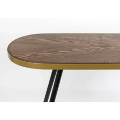 Housecraft Denise Consoletafel/ Wandtafel 121x41 cm Hout Bruin/ Goud