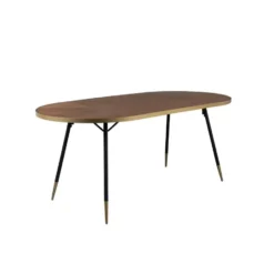 Housecraft Denise Eettafel Ovaal 180x90 cm Hout Bruin/ Goud