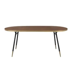 Housecraft Denise Eettafel Ovaal 200x90 cm Hout Bruin/ Goud