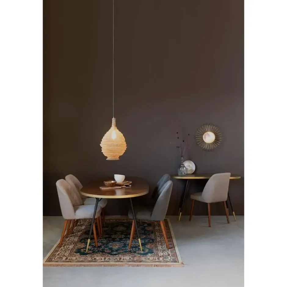 Housecraft Denise Eettafel Ovaal 200x90 cm Hout Bruin/ Goud