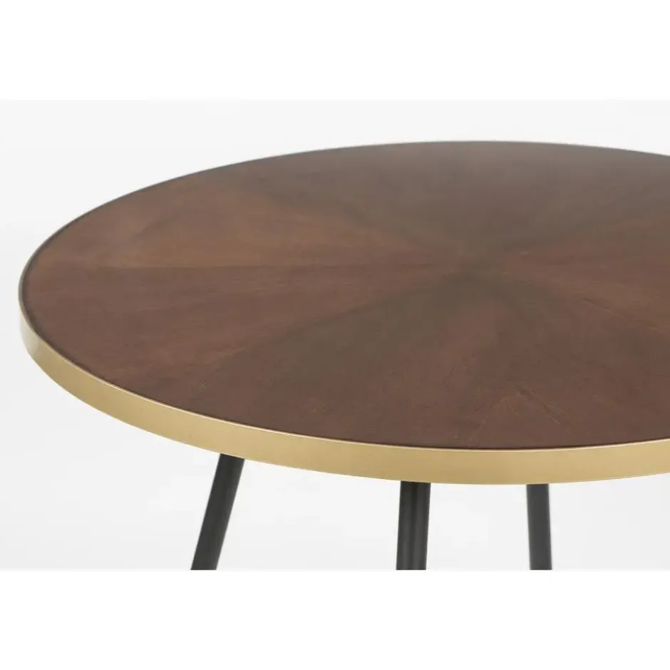 Housecraft Denise Eettafel Rond 91 cm Hout Bruin/ Goud