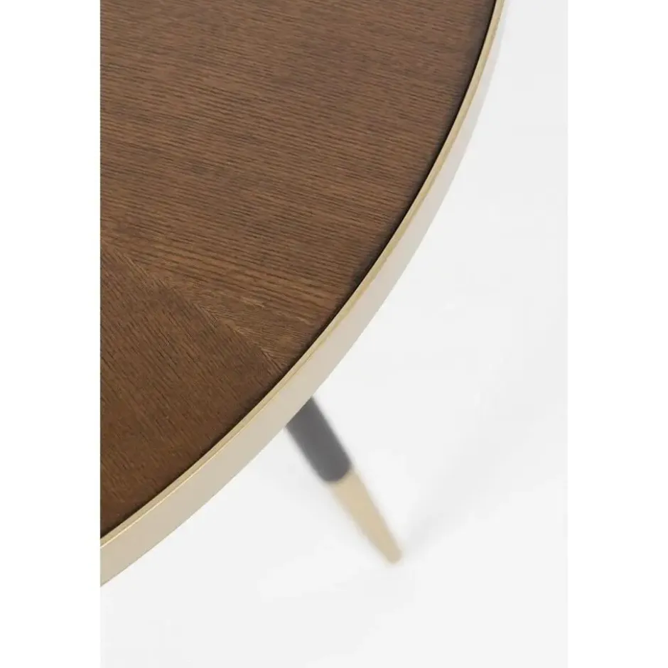 Housecraft Denise Eettafel Rond 91 cm Hout Bruin/ Goud