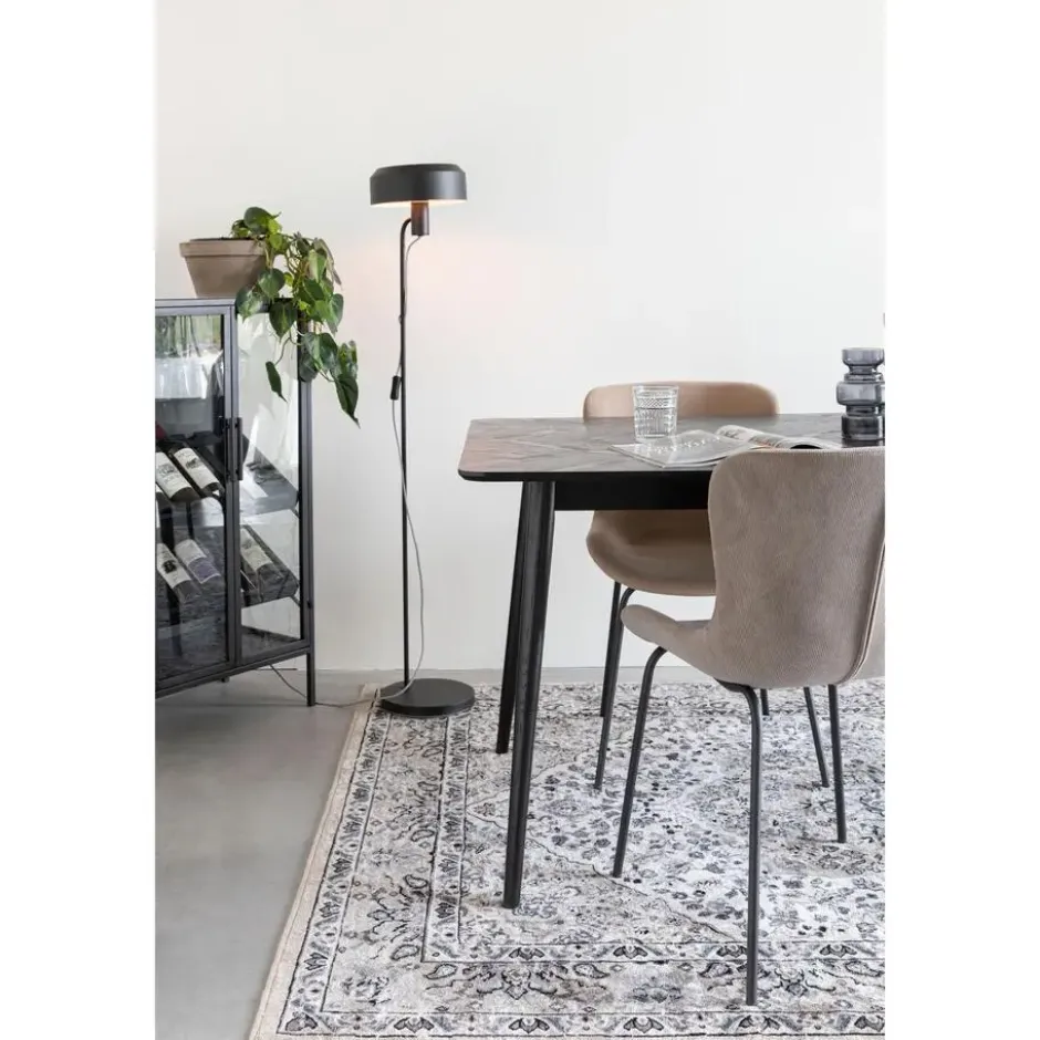 Housecraft Fabio Eettafel Visgraat Hout 160x80 cm Zwart