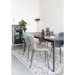 Housecraft Fabio Eettafel Visgraat Hout 160x80 cm Zwart