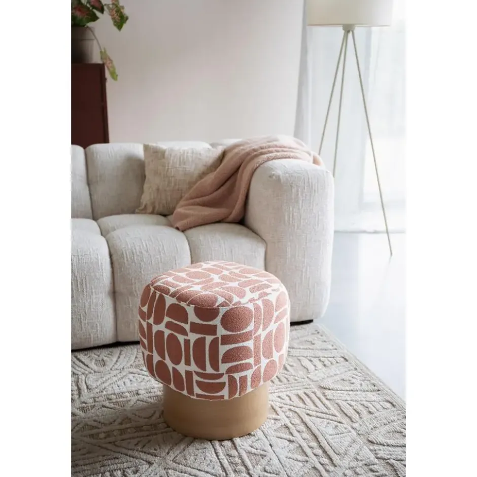 Housecraft Living Cyril Poef/ Krukje Vierkant Terra Rood