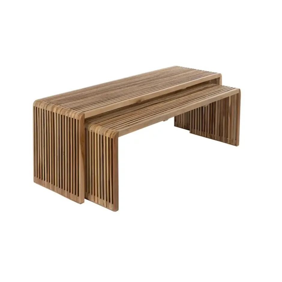 Housecraft Living Djia Salontafel Rechthoekig Teakhout - Set van 2