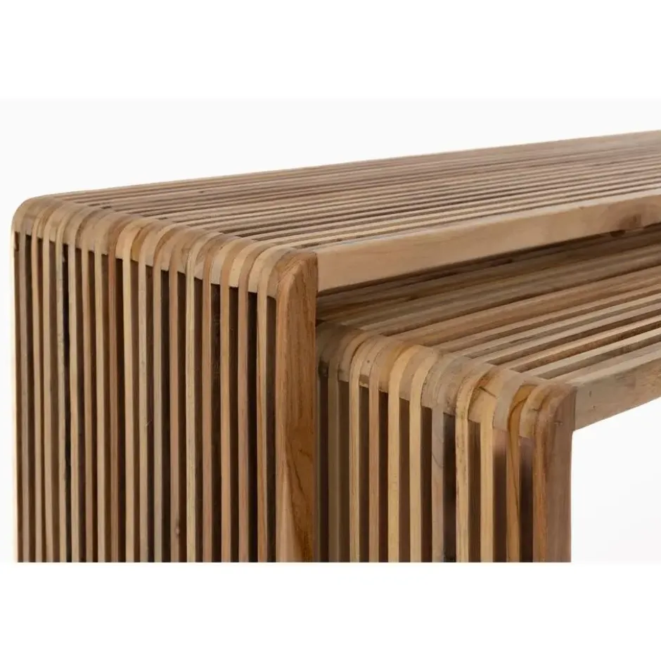 Housecraft Living Djia Salontafel Rechthoekig Teakhout - Set van 2
