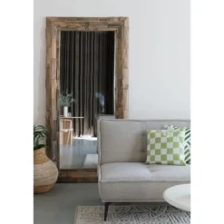 Housecraft Living Lias Spiegel/ Wandspiegel 100x200 cm Hout - Bruin