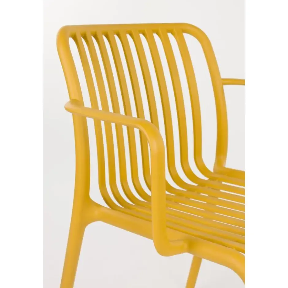 Housecraft Living Mante Tuinstoelen Geel - Set van 4