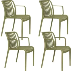 Housecraft Living Mante Tuinstoelen Groen - Set van 4