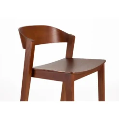 Housecraft Living Wooz Barkruk rugleuning 65 cm Eikenhout Walnoot Bruin