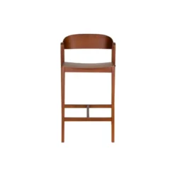 Housecraft Living Wooz Barkruk rugleuning 65 cm Eikenhout Walnoot Bruin