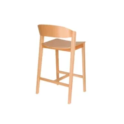 Housecraft Living Wooz Barkruk rugleuning 65 cm Eikenhout Naturel
