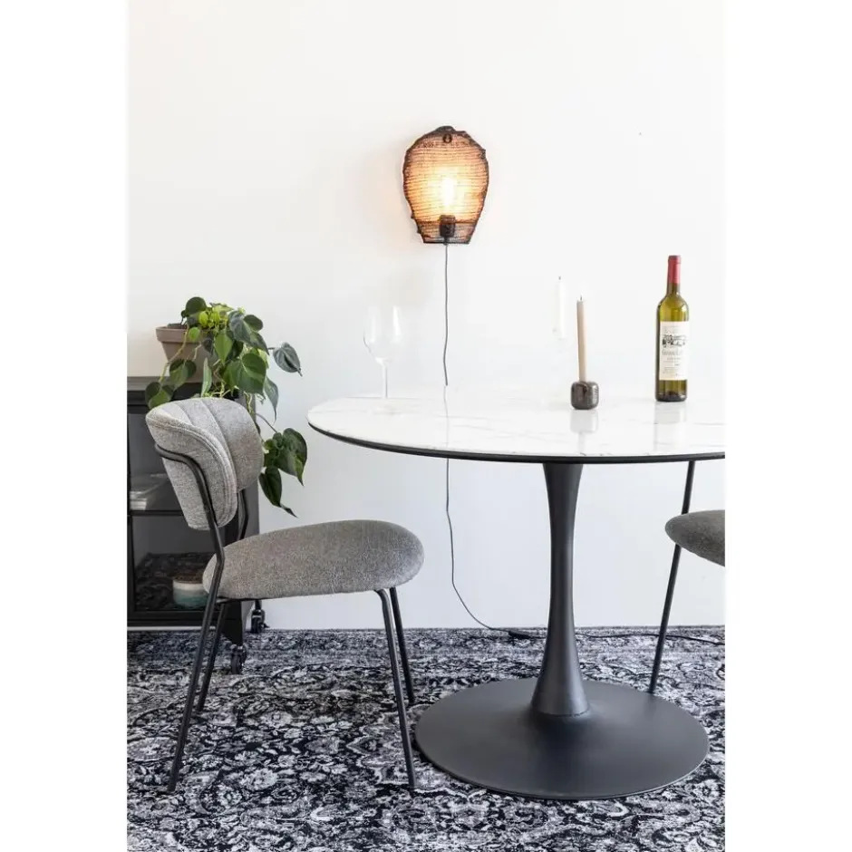 Housecraft Maru Eettafel Rond 110 cm Marmerlook Wit