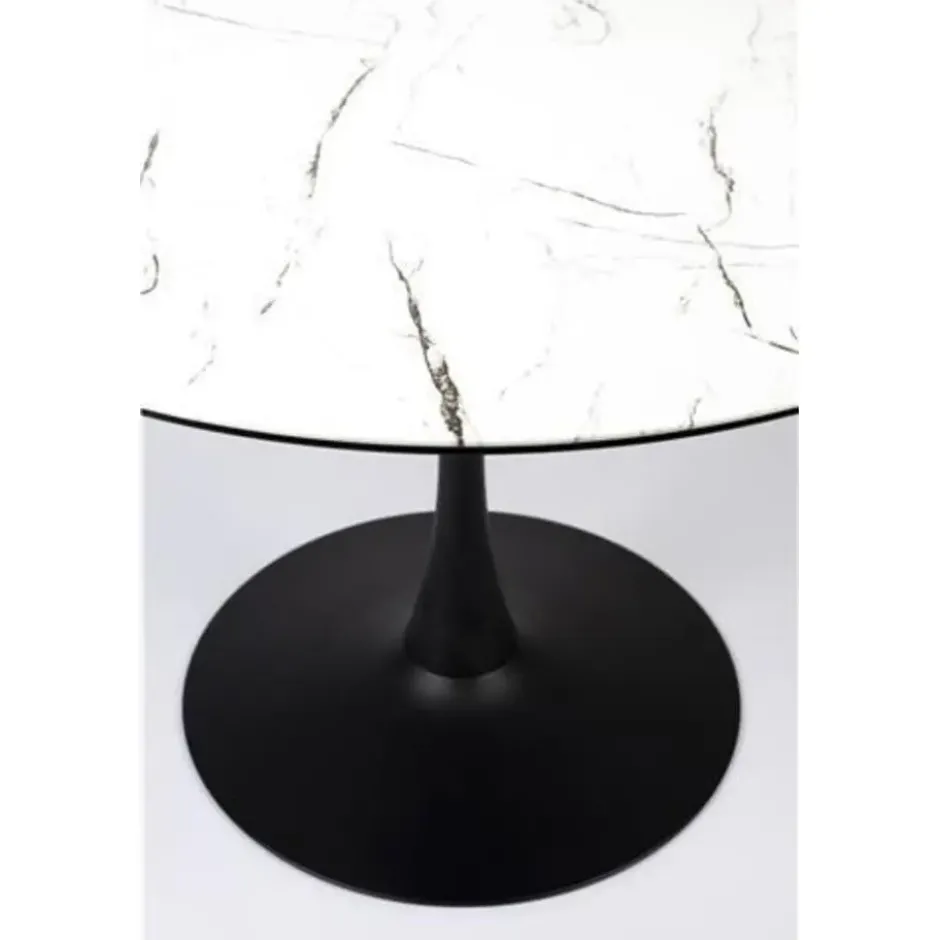 Housecraft Maru Eettafel Rond 110 cm Marmerlook Wit