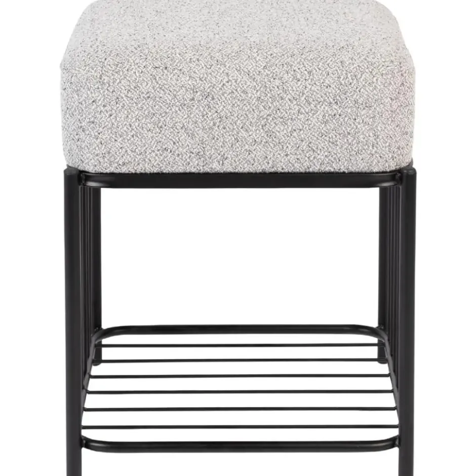 Housecraft Milou Kruk/ Poef Vierkant - Grijs
