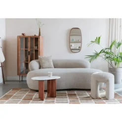 Housecraft Noxx Kruk/ Poef Teddy stof Beige